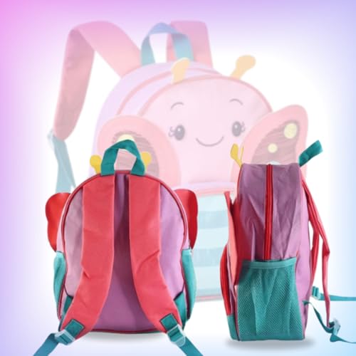 Mochila Infantil com Alças Ajustáveis e Design de Borboleta 3D – Leve, Espaçosa e Perfeita para Esco