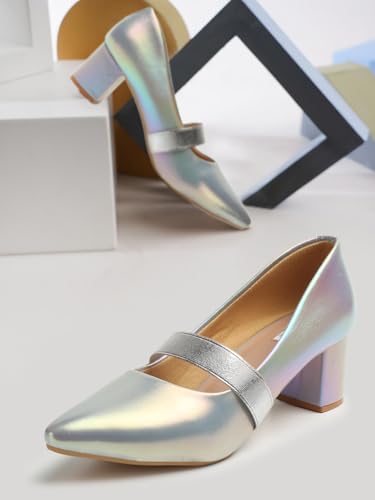 Image of ELLE Women's Mary Jane Style Block Heels Slip-On Pumps