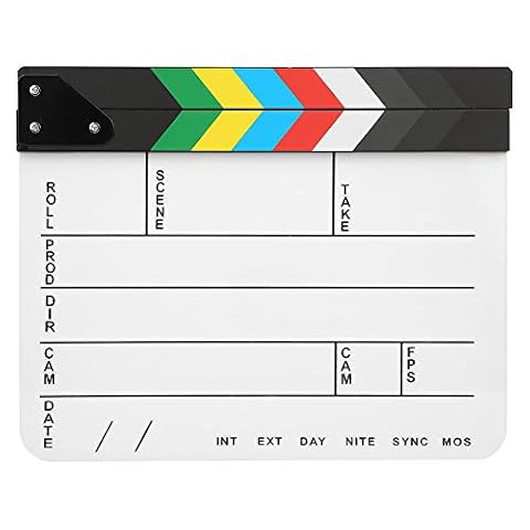 Oumij1 Clapperboard fotografia narzędzie, 30 x 25 cm akrylowy klap filmowy profesjonalny reżyser akcja klap film fotografia narzędzie (kolor (PAV1CWE4))