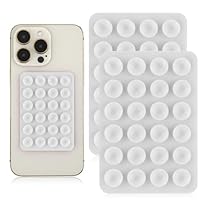 4 supporti per telefono a ventosa, in silicone, mini ventosa antiscivolo, tappetino per telefono cellulare, multifunzione, adesivo da parete (nero, 2 + 2 bianchi