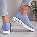 Women's Orthopedic Walking Shoes Elastic Casual Knit Mesh Breathable Sock Shoe Comfortable Lightweight Non Slip Platform Nurse Shoes Fashion Sports Tennis Running Sneakers Blue