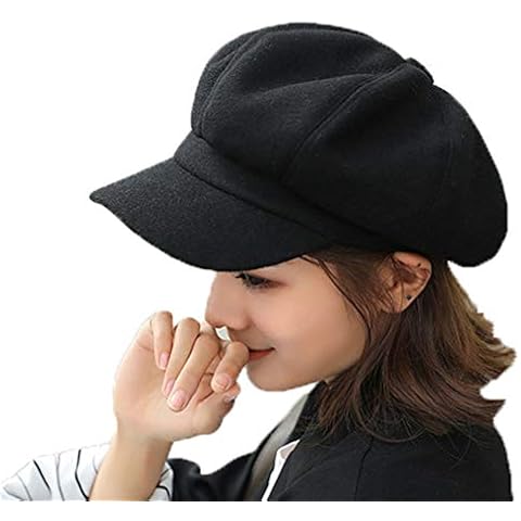 TMEOG Women's Black Beret Hat for Autumn Cover