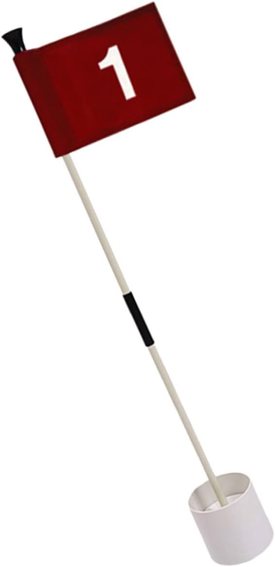 Golf Flagpole Set Base and Number Flags Sturdy Golfing Training Flags for Putting Practice and Backyard Use