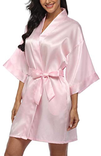 Image of Giova Women Bridal Robe for Bride and Bridesmaid Getting Ready Wedding Party Bathrobe