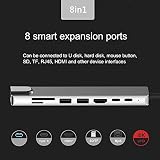 Adapter Stacji Dokującej 8 w 1 Typu C do 4K dla Stacji Dokującej HDMI Stacja Dokująca z Szybką ładowarką Obsługuje Jednoczesne Podłączanie Wielu Urządzeń Plug And Play