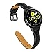Joyozy Leather Replacement Band Compatible with Samsung Galaxy Watch Active/2, Woman Man 20mm Slim Leather Wristband Strap for Galaxy Watch 42mm/ Samsung Gear S4/ Gear S2 Classic SM-R732/ 735 (Black)