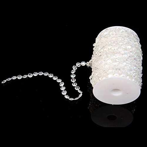 Bojia Clear Iridescent 99 Ft Clear Crystal Like Beads By The Roll - Wedding Decorations (Clear) #TOP7