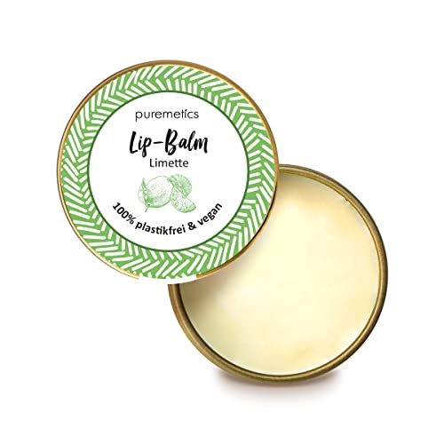 puremetics Bálsamo labial Zero Waste Limette, 100% vegano y sin plástico, cuidado de labios, sin plástico, reutilizable Cover