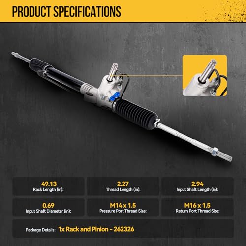 KAC Power Steering Rack, Power Steering Rack and Pinion Assembly Replacement for 2008-2017 Subaru 2013-2017 WRX STI 2013-2014 WRX 2.5L Replace 26-2326, 18001653-101, 18001653-102,Rack And Pinion,Ste by KAC - Image 2