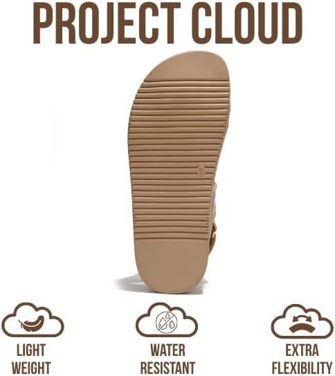 Project Cloud 100% Genuine Leather Platform Sandals Women Footwear - Comfortable Strappy Summer Sandals for Women 2026 - Memory Foam and Non-Slip Beach Slides (Mona, Raffia, 8.5) - Image 5