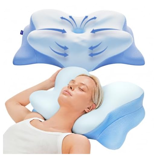Derila Ergo Cervical Neck Pillow for Sleeping Pillow Contour Memory Foam Pillows for Back, Side Sleeper Pillows 21.25 x 14.17 x 4.72 inches