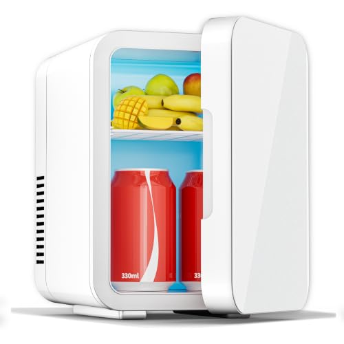 Image of Mini Fridge for Bedroom - Portable 4 Liter /6 Can Cooler & Warmer for Skincare, Cosmetics, Makeup, Medicine & Food - Small Refrigerator with AC /DC Power for Home, Car, Dorm & Office