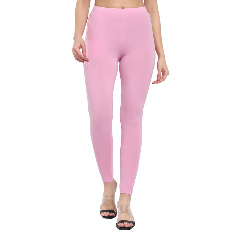 Image of ONE SKY Women Full Length Leggings | Cotton Modal Spandex Blend | High Waist Stretchable & Bio-Washed Fabric | Colour-Lock Technology | Comfortable Leggings for Women