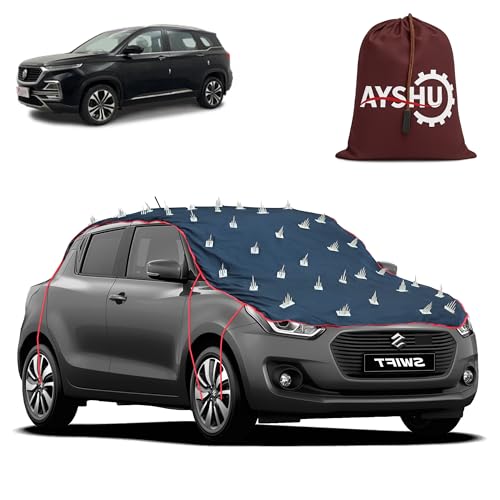 Image of AYSHU Water-Resistant Spike Car Cover for MG Hector - Protects from Dogs, Monkeys, Dust, Sunlight & UV - Full Roof Universal Fit