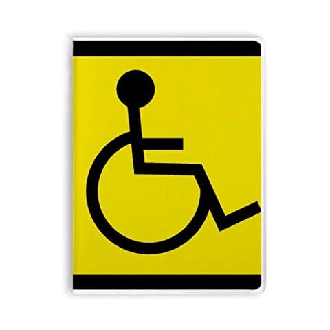 Warning Symbol Yellow Black Disabled Person Square Notebook Gum Cover Diary Soft Cover Journal Cover