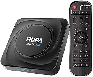 RUPA Android TV Box, Smart TV Box Android 11.0 8GB RAM 128GB ROM RK3566 Quad Core Cortex-A53 CPU Support 2.4G/5G WiFi BT 4.0 USB 3.0 1000M Ethernet 3D 8K 6K 4K HD Media Box