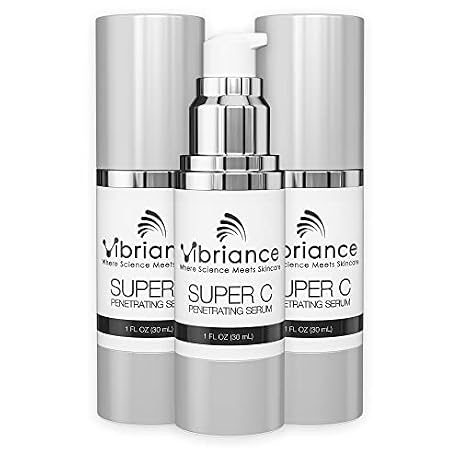 Vibriance Super C Serum for Mature Skin - All-in-One Vitamin Formula Hydrates, Firms, Lifts, Smooths, Targets Age Spots, Wrinkles, 1 fl oz - Pack of 3
