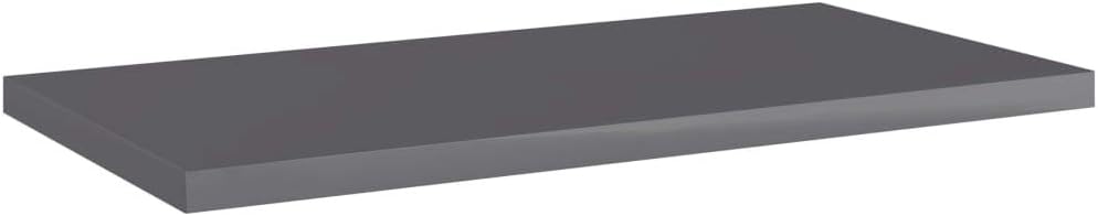 vidaXL Bookshelf Boards - Floating Shelf - High Gloss Gray - Engineered Wood - 15.7"x7.9"x0.6" - Modern Storage Solution - Set of 4