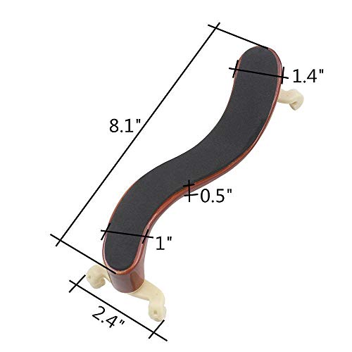 Amzz Adjustable Solidwood Violin Shoulder Rest With Collapsible For 3/4 4/4 Violin Fiddle And 12" 13" Viola (3/4 Or 4/4 Violin Shoulder Rest) #TOP7