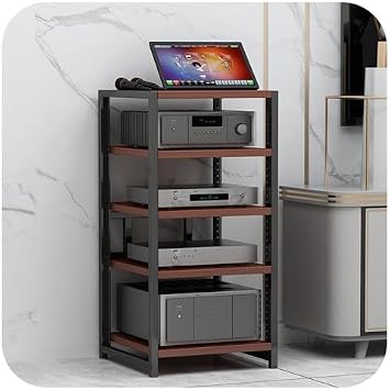 Profesyonel Ses Dolab  HiFi Raflar  5 Seviyeli, Y ksekli i Ayarlanabilir AV Medya Stand , CD  alar, Stereo Ses Amplifikat r , Multimedya Depolama Dolab  ceviz