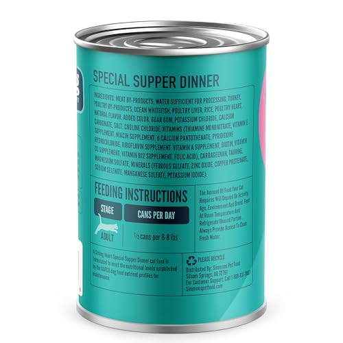 Image of A Strong Heart Canned Wet Cat Food, Special Supper Dinner Pate - Turkey, Whitefish & Liver - Complete & Balanced for Adult Cats, Made in USA - 13.2 oz Cans, Pack of 12