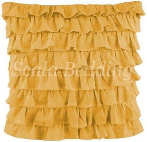 2 pcs Pair Waterfall Multi Ruffle Pillow sham 100% Cotton-Body