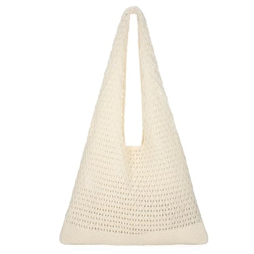 Image of XZQTIVE Crochet Tote Bag for Women Mesh Beach bag for Summer Vacation Aesthetic Hobo Knit Shoulder Bag
