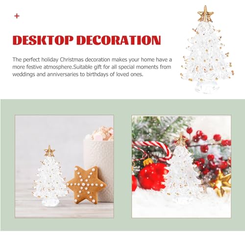 Árbol de Navidad de cristal mini TOPPERFUN con acabado elegante 5