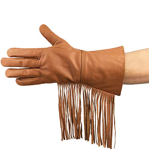 MEN'S WESTERN FRINGE Leather GAUNTLETS4