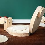 Materiales de alta calidad: hecho de materiales de madera maciza de alta calidad, la superficie de esta prensa de tortillas es lisa, y es fácil de limpiar y cómodo de usar.