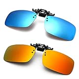 Polarized Clip-on Sunglasses for Driving Fishing - Flip up Sunglasses over Prescription Glasses...