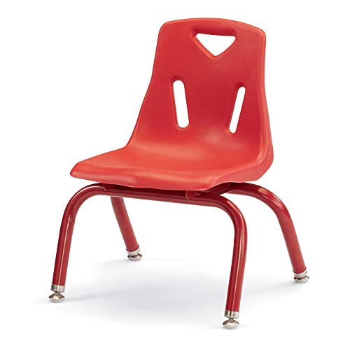 Image of Berries 8120JC1008 Stacking Chair with Powder-Coated Legs, 10 inch Height, Red