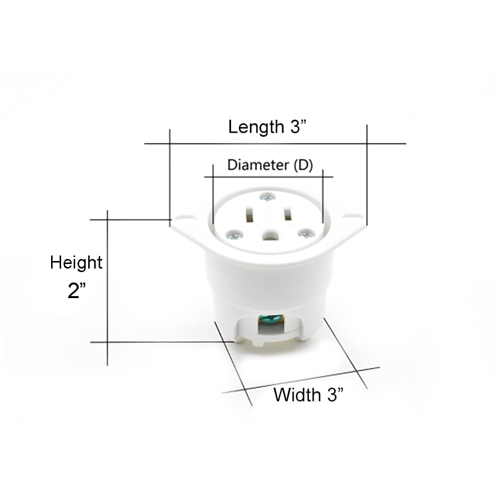 Superior Electric YGF036F Twist Lock Flange Receptacle 3 Wire, 20 Amps, 125V, NEMA L5-20R
