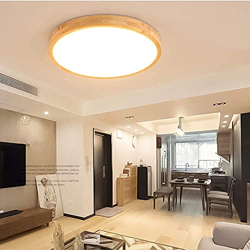 Plafondnier LED en bois moderne 5cm dimmable pour chambre - 4