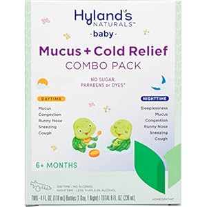 Infant And Baby Cold Medicine, Hyland’s Naturals Baby Mucus + Cold Relief, Day & Night Value Pack, Decongestant And…