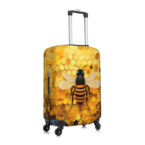 Luggage Cover Protector Bee Honeycomb Beehive Suitcase Cover With Zipper, Luggage Cover For 29"-32" Suitcase Elastic Washable Stretch Suitcase Protector For Travel Vacation3