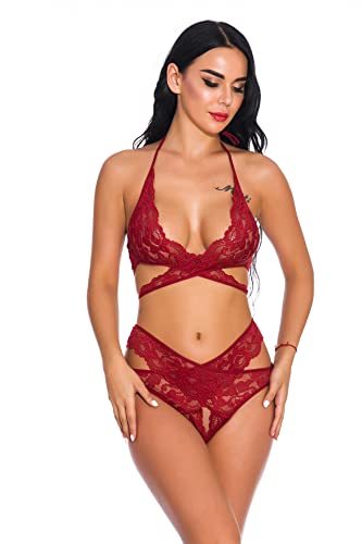 Ensemble de lingerie érotique sexy aux finitions délicates et dos nu