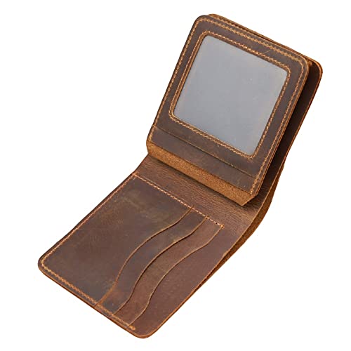 Vintage Rugged First Layer Cowhide Leather Money Clip Wallet Credit Card Holder4