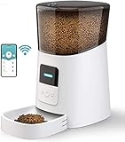 HICTOP Automatic Pet Feeder | Auto Pet Dog Timed Programmable Food Dispenser Feeder for Medium Small Pet Puppy Kitten - Portion Control Up to 4 Meals/Day 7L(Black)