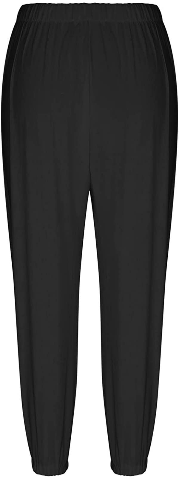 ASKSA Damen 7/8 Länge Hose Weitem Bein Freizeithose Leicht Sommerhose Lose Casual Leinenhose mit Taschen
