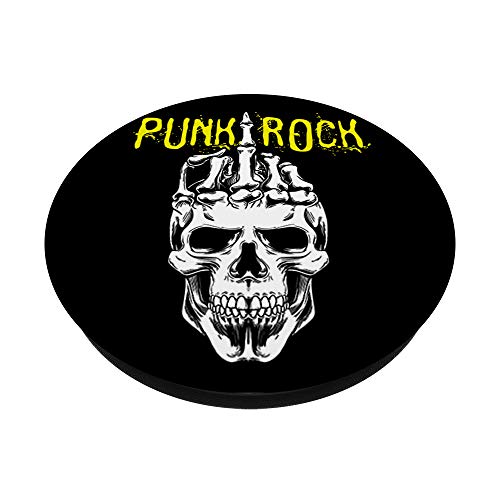 Crâne de punk rock. Baiser le squelette du doigt du milieu PopSockets Support et Grip pour Smartphones et Tablettes – vue 2