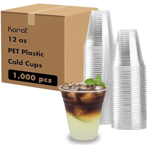 Karat C-KC12 12oz PET Plastic Cold Cups (98mm) - 1,000 ct Cover