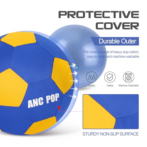 ANC POP Herding Horse Ball Herding Ball Toys for Horses 25" Mega Herding Dog Balls with Hand Pump, Training Soccer Ball for Horses Blue and Yellow - Image 2