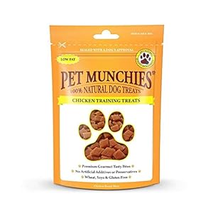 Pet Munchies Chicken Dog Training Treats, Grain Free Tasty Bites with Natural Real Meat, Low in Fat 50g