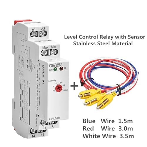 Relé de control de nivel de líquido GRL8-02 controlador electrónico 10A con sensor 6