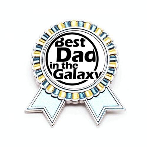 Broche Best Dad in the Galaxy accessoire métal taille M pour homme