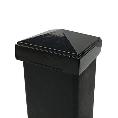 2.5" x 2.5" Aluminium Pyramid Post Cap for Metal Posts - Pressure Fit - Black - Thumbnail 6