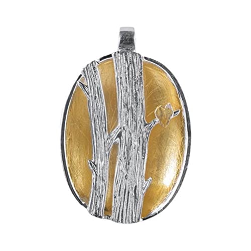 Pendentif en argent S925 femme style chinois bijoux retro branche arbre sans chaine