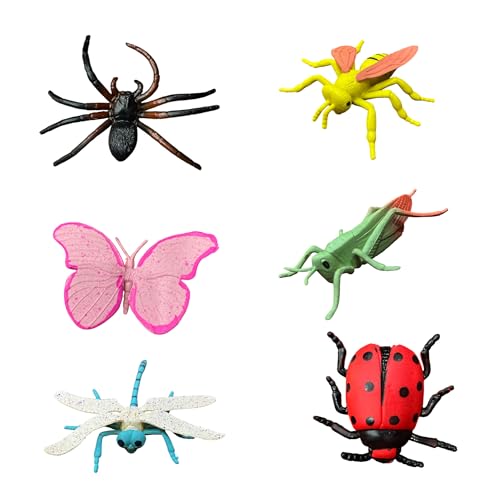 Image of ZESTHOME Mystical Insect Toy Set for Kids | Realistic Bug Figures with Butterfly, Bee, Spider, Grasshopper, Dragonfly & Ladybug | Educational & Learning Toys for Kids 3+ Years | 6-Piece