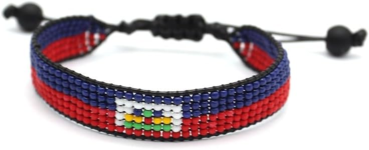 Flag Bracelet | Adjustable Handmade Flag Bracelet Beaded and Boho Style Rope Bracelet - Image 7